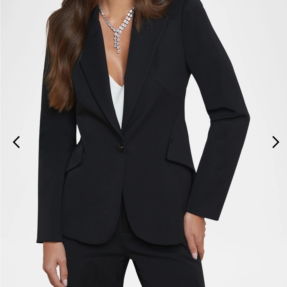 L'Agence Chamberlain Single-Breasted Blazer 2 xs s silk collar